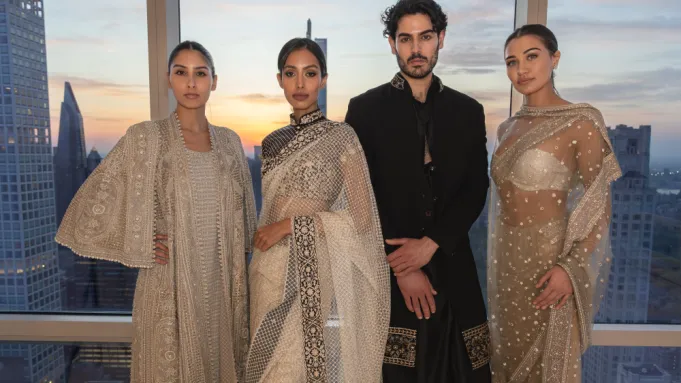 Tarun Tahiliani showcases his designs at a New York event